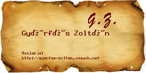 Gyárfás Zoltán névjegykártya